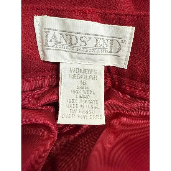 NEW Vtg Lands End 100% Wool Pleated High Waist Dress Pants Sz 16 Made in USA Red - Picture 12 of 13